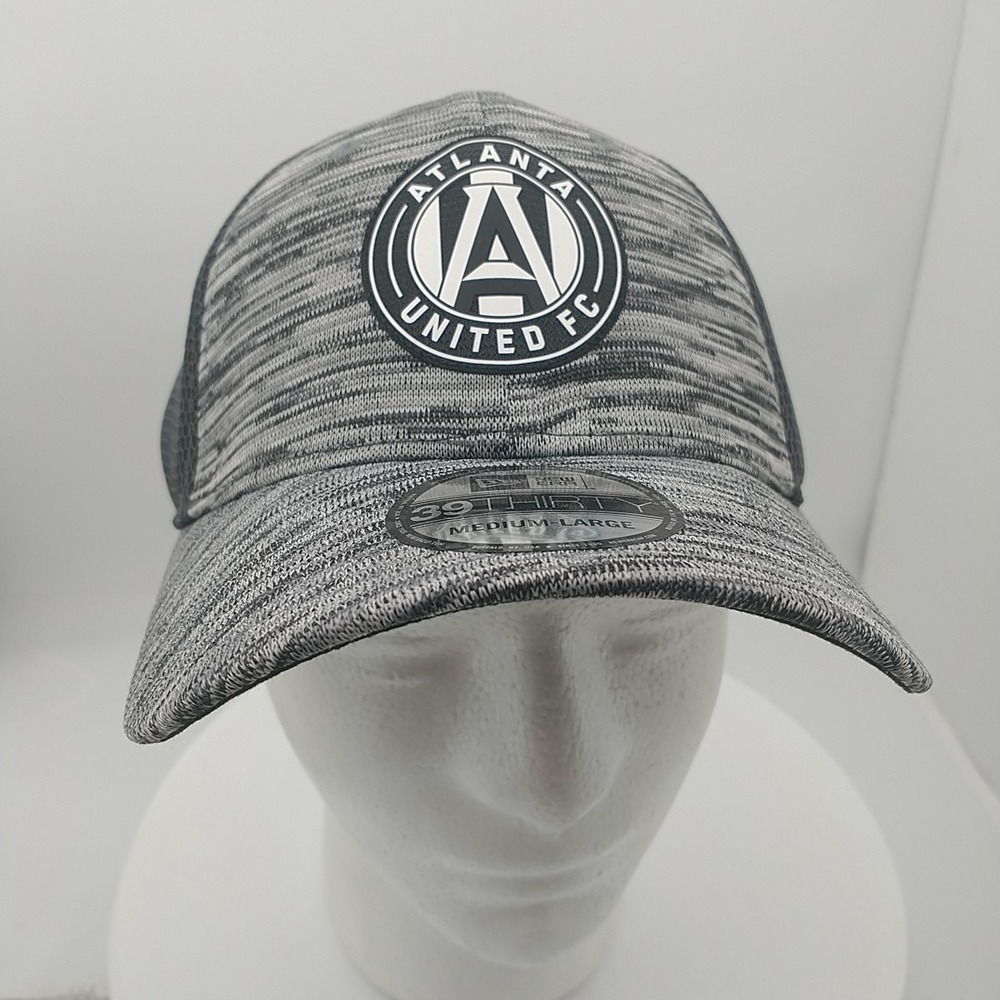 New Era Atlanta United FC 39THIRTY Hat Mens Medium/Large Grey Mesh Stretch Fit